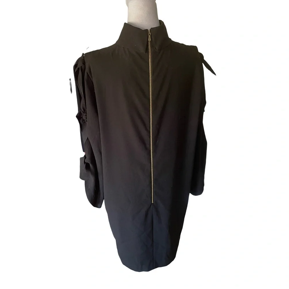 Alex Marie Black High Neck Shift Dress Size 14